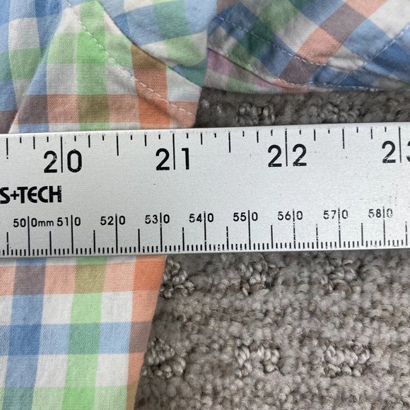 J. Crew Flex Shirt Men Medium M Multicolor Checkered Button Up Short Sleeve Polo - Picture 6 of 7